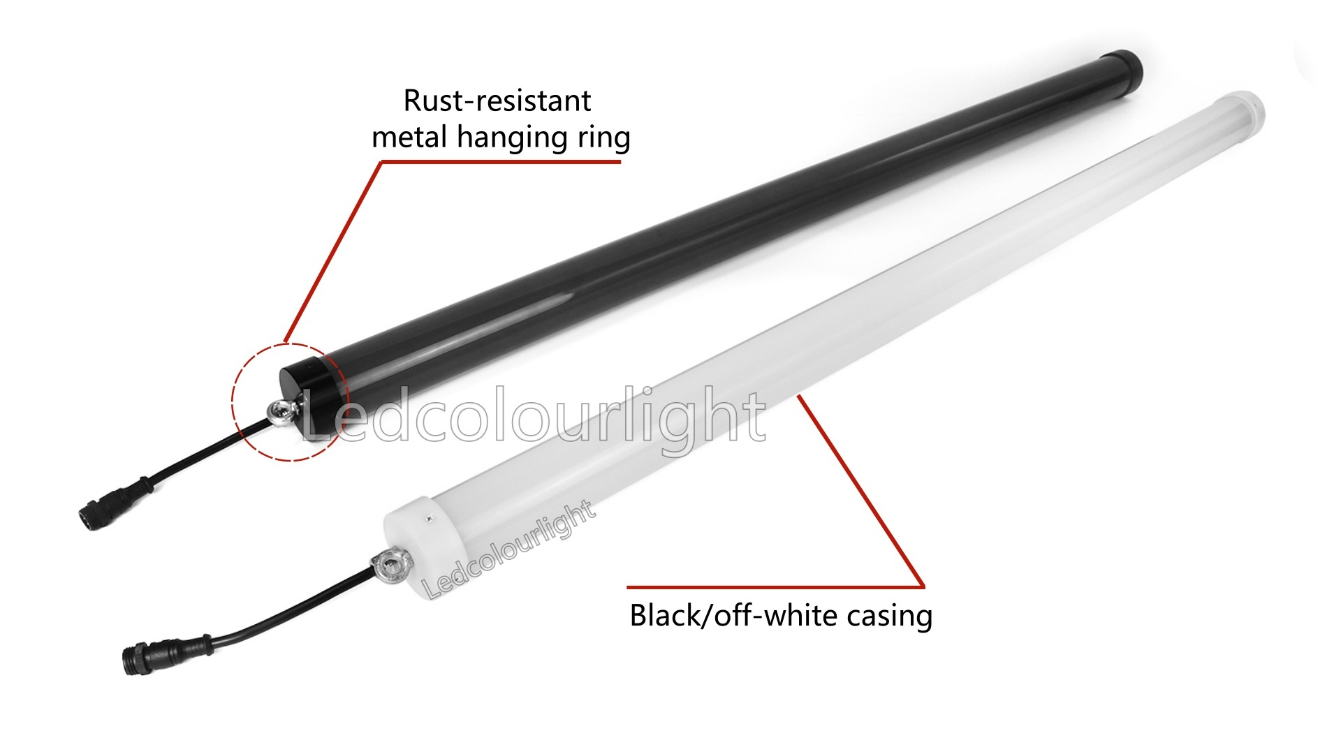 50mm Diameter DC24V DMX512 Control LED Pixel Tube with Black PC Housing