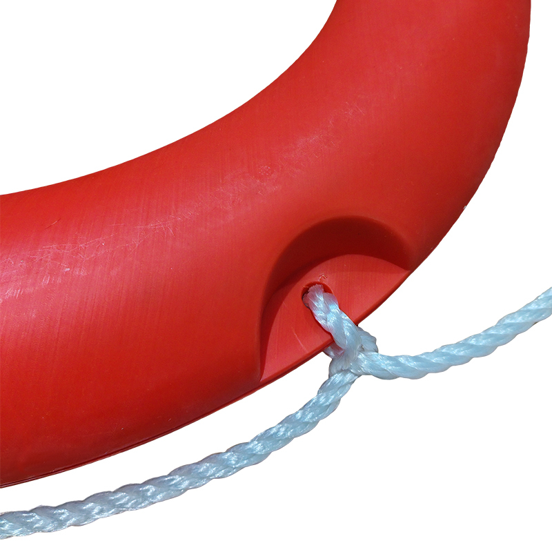 High Buoyancy Corrosion-Resistant Lifebuoy with Nylon Grab Ropes 45cm Inner Diameter Marine Life Saving Ring