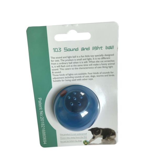 Flashing Light ABS EVA Cute Pet Toys Interactive Rolling Ball Hollow Sound