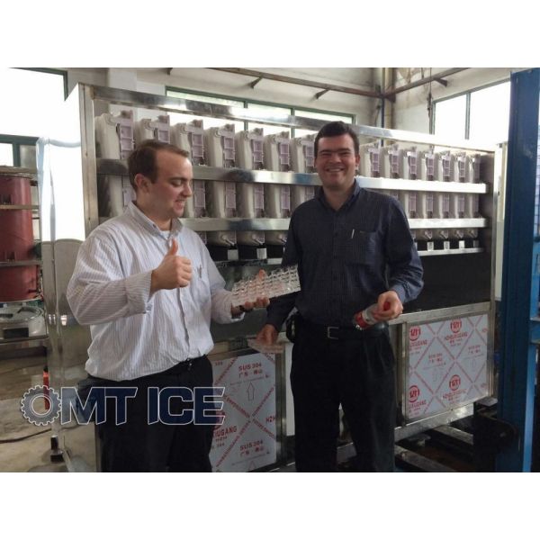 Electric Stainless Steel Ice Crushing Machine for Round Ice Block 10-100ton/24hrs Performance