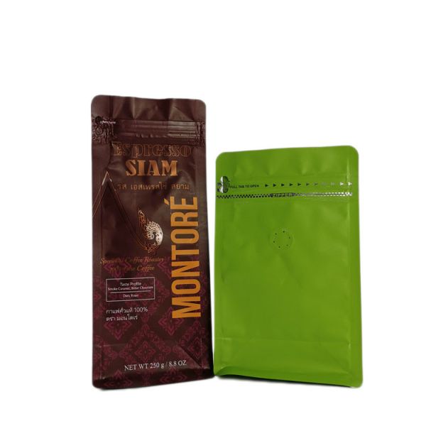 Лоснистые поверхностные пакетики чая упаковывая дно сумок кофе 250г плоское кладут жару в коробку мешка - уплотнение