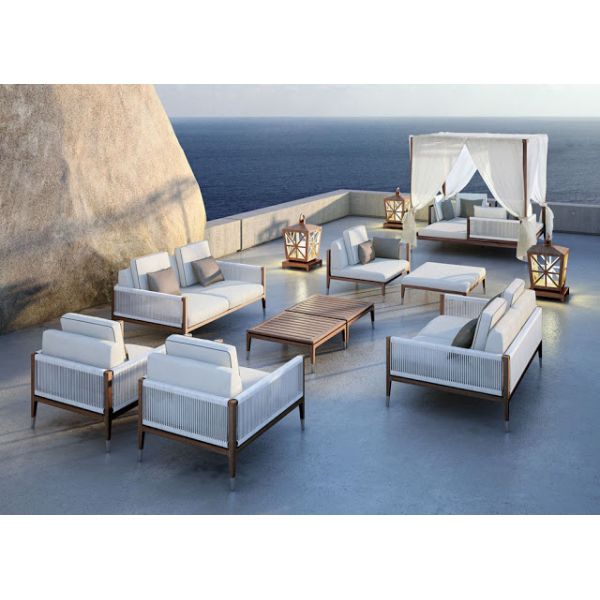 Quick Dry Foam White Waterproof Outdoor Patio Furniture Rope Sofa for Outdoor Spaces