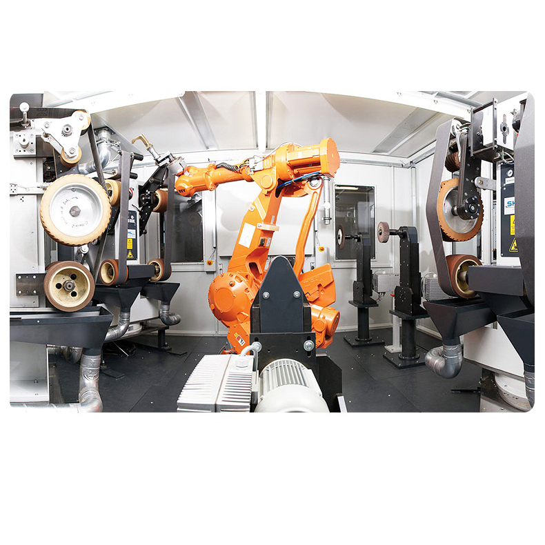 Robot Polishing Machine for Bathroom Shower Faucet Automatic Copper Brass Grinding Buffing Line