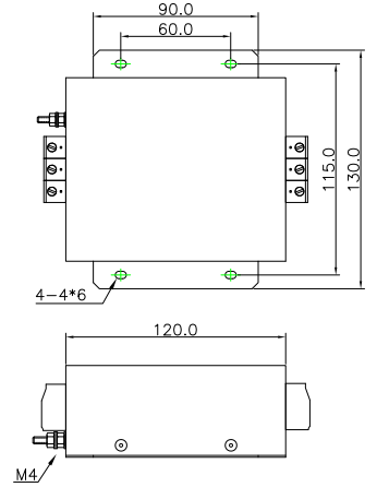 ENEC Трехфазный EMI фильтр 10A ~ 50A Терминалный блок RFI фильтр для полупроводникового оборудования
