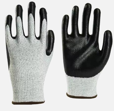 OEM Grey Cut Resistance Gloves 13 Gauge Puncture Resistant Gloves Palm Coated