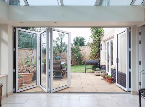 Exterior Aluminum Patio Sliding Bi Folding Door Waterproof Customized