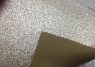0.9 Mm Artificial Leather Fabric Pearlied Gold , Fake Leather Material For Ladies Boots Bags