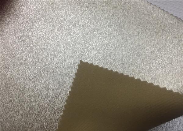 0.9 Mm Artificial Leather Fabric Pearlied Gold , Fake Leather Material For Ladies Boots Bags
