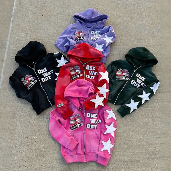 Vêtements de rue anti-rétrécissement, lavage à l'acide, sweat à capuche, vintage, fermeture à glissière, sweat respirant