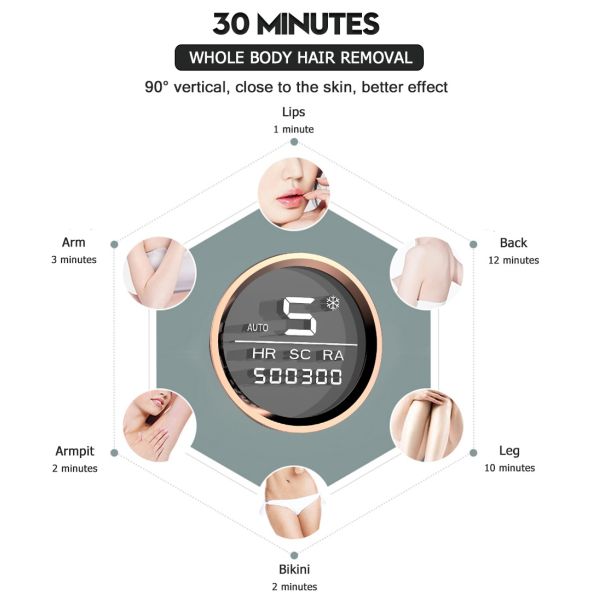 Bikini Trimmer Laser Hair Removal Home Device IPL Laser ICD Cool LCD Display Machine