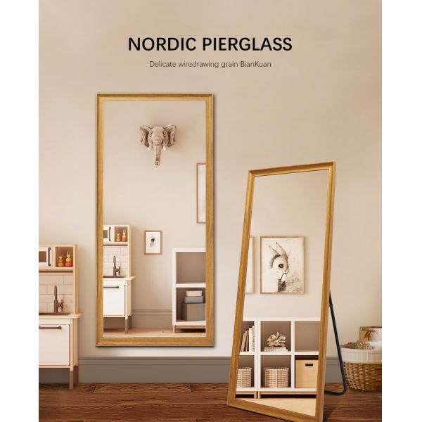 Slim Profile Full Length Contemporary Standing Mirror  For Bedroom Corner