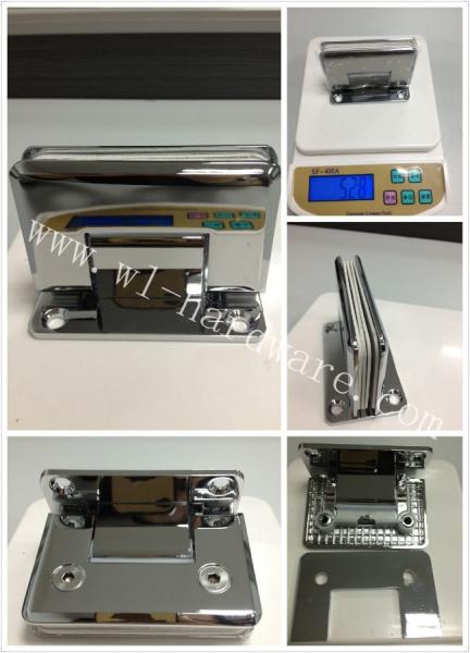 WL-8004 square double opening 90 degree heavy duty stainless steel bathroom glass clamp & glass door hardware