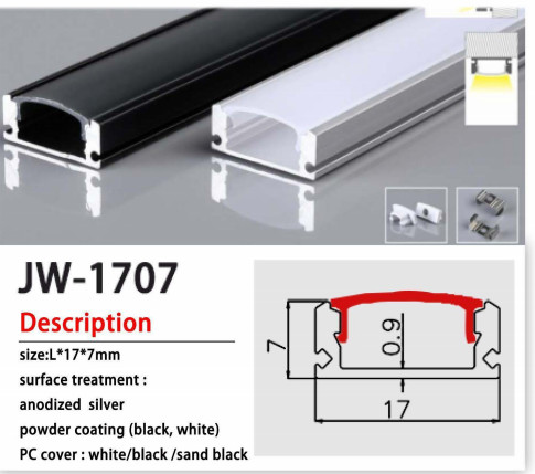 アノイド化6063-T5 アルミ製 LEDチャネル