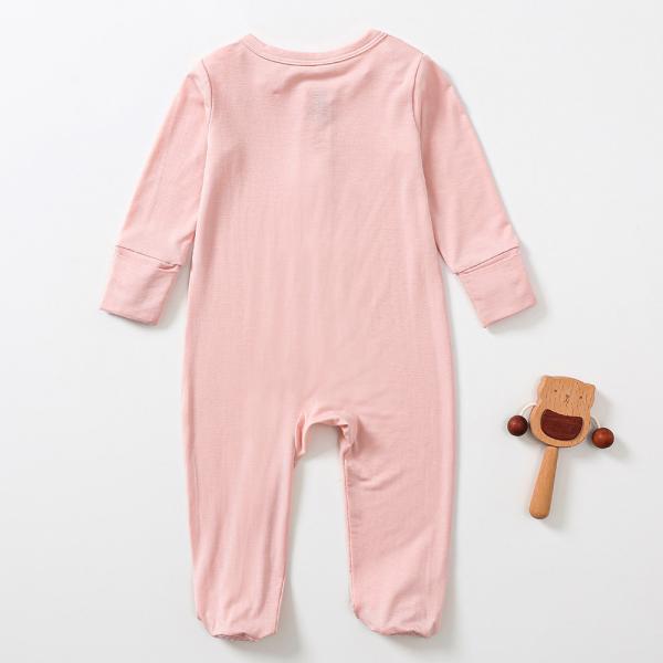 Custom bamboo pajamas baby romper with feet zipper pajamas sleepwear onesie organic bamboo baby clothes baby zipper romper