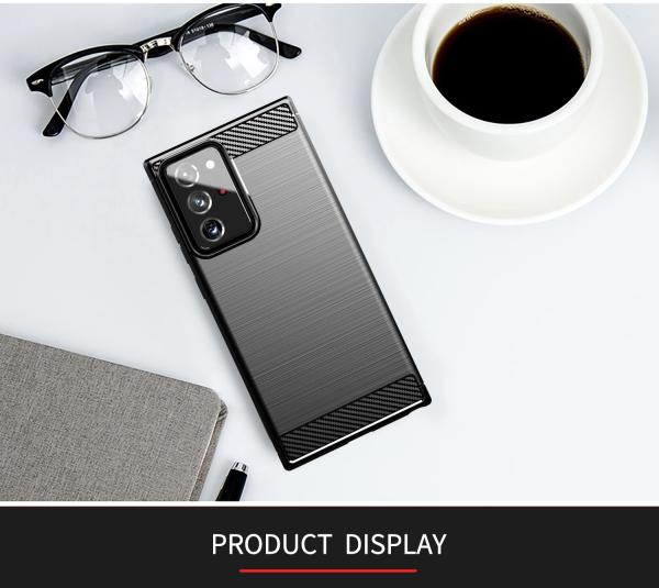 Luxury Shockproof Phone Cases Carbon Fiber TPU Back Cover Anti Slip