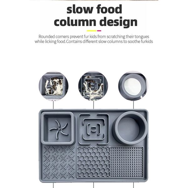 Dog Licking Mat Slow Food Bowl Food Grade Silicone With Suction Cup Pet Bowl