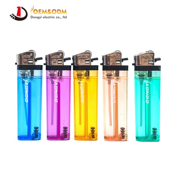 Dongyi 2025 OEM 80mm Refillable  Plastic Flint Lighters Cigar Smoking Electric Custom Logo Gas Cigarette Lighter