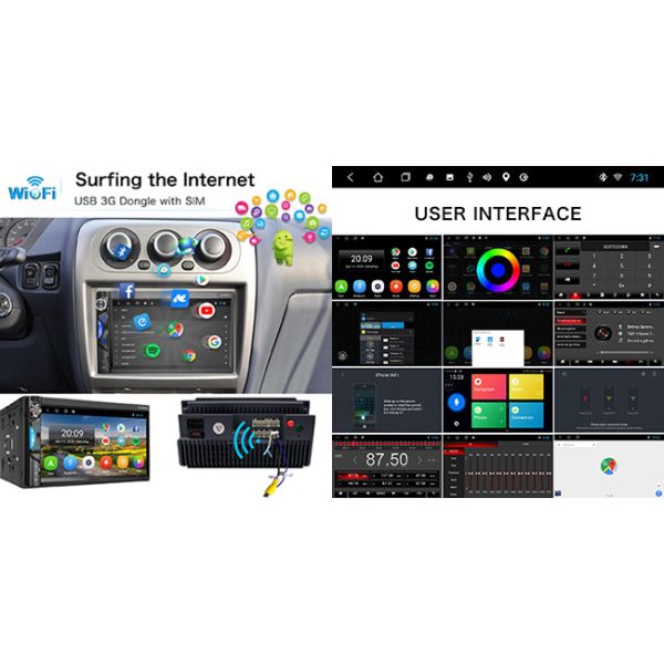 Universal 2 Din Car Android Stereo 2+32G 7 Inch Touch Screen Car Stereo With Gps