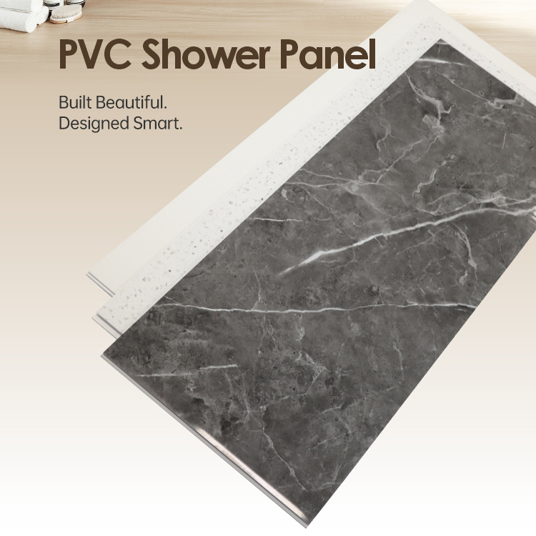 Waterproof Easy Clean PVC Shower Wall Panel For Bathroom Interiors Wall Decoration