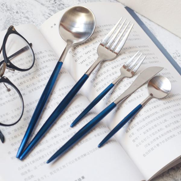 High Quality  NEWTO Stainless Steel Cutlery NC099 Blue Handle Kitchen Household Tableware