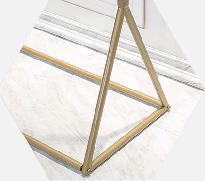 Nordic Design Golden Standing Clothes Rack , Shop Ground Clothing Display Rack