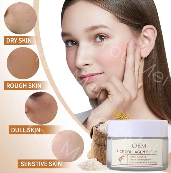 Pure Vegan Skincare Collagen Face Products Anti Wrinkle Cream Rice Derived Ferulic