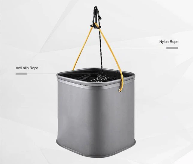 Portable Fishing Water Pail for Camping Traveling Hiking Fishing Boating Gardening with 4.5 Meters Rope
