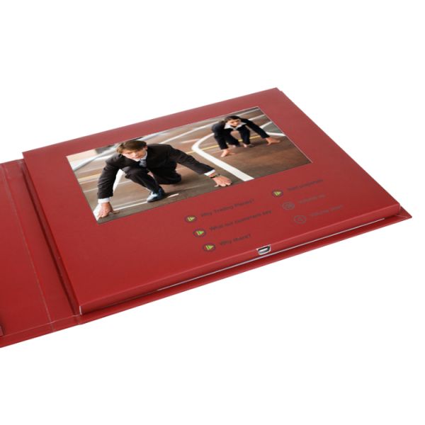 Silk Lining Paper LCD Screen Greeting Card For Business Advertising