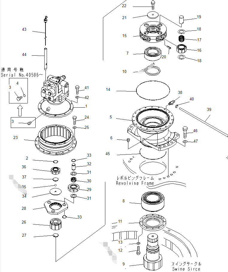 Excavator Swing drive gearbox PC400-7 excavator 706-7K-01040 swing gearbox