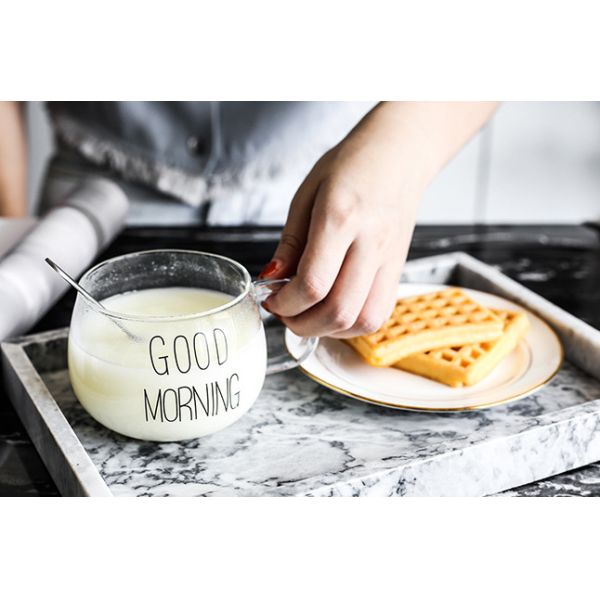 живот Дринкваре кофейной чашки микроволны 360мл безопасный стеклянный большой с ручкой/крышкой