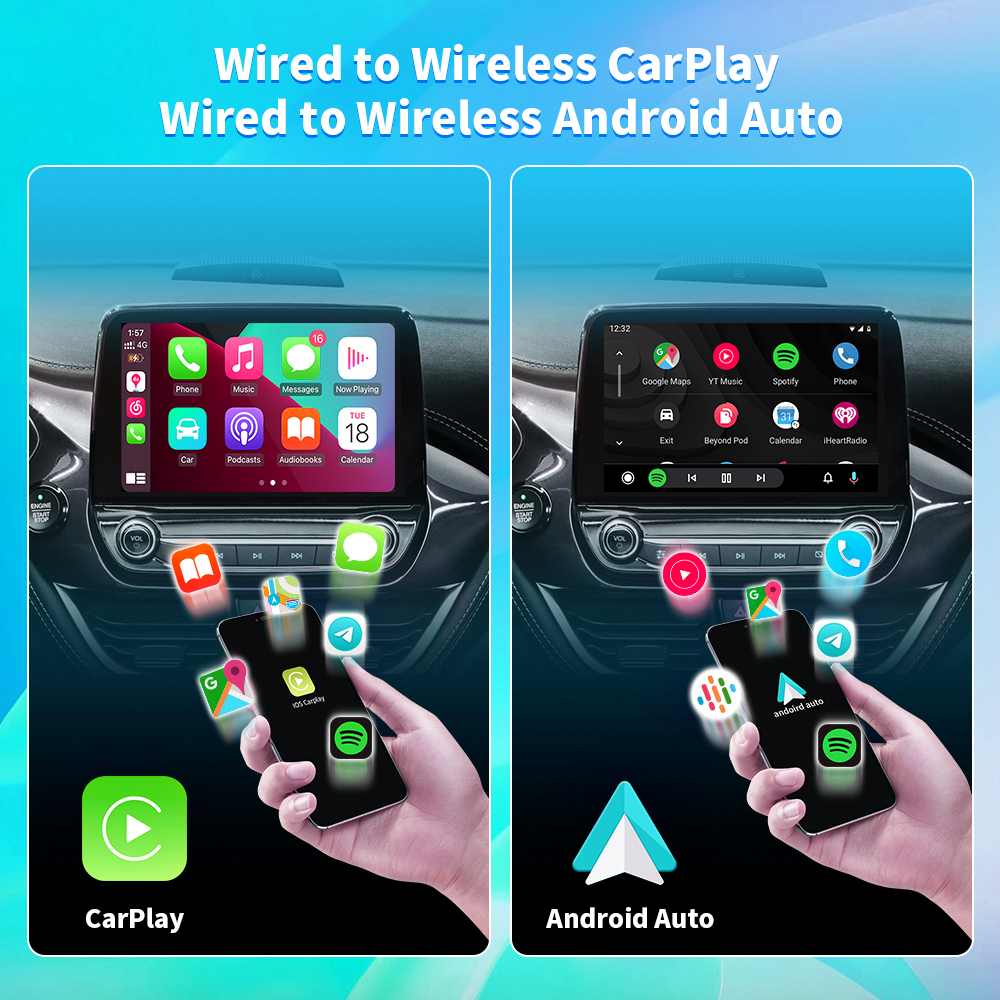 Wholesale Wireless CarPlay Adapter Android Car Smart AI Box Dual Wifi Car Android Youtube Netflix Multimedia Usb Dongle