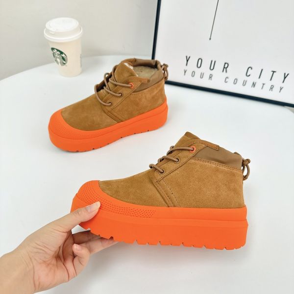 Winter Cowhide Wool Warm Thick-Soled Snow Boots Waterproof Non-Slip Three-Proof Short Boots With Straps for women