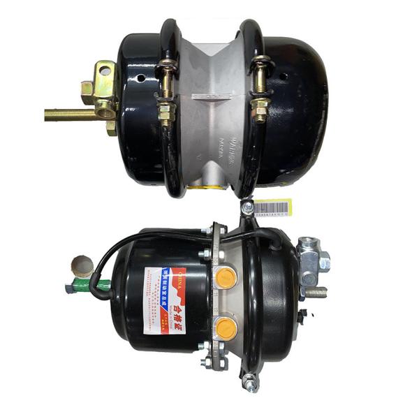 Acero estándar WG9000360601/2 Partes de frenos pesados Camión negro Cámara de frenos de resorte de aire para camiones