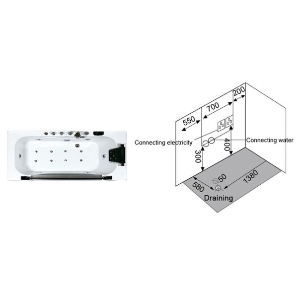 Материал Eco Freestanding человека ванны 1 джакузи гидромассажного дружелюбный