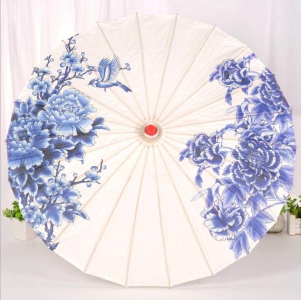 82cm Dance Props Umbrella Peony Flower Cloth Ceiling Hanging Parasol Umbrellas