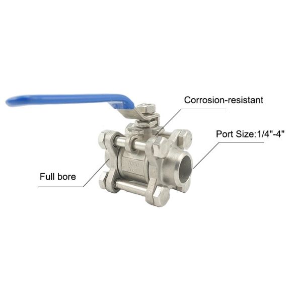 Cf8 4 résistance de feu inoxydable de robinet à tournant sphérique du robinet de bille d'acier de pouce 316 solides solubles