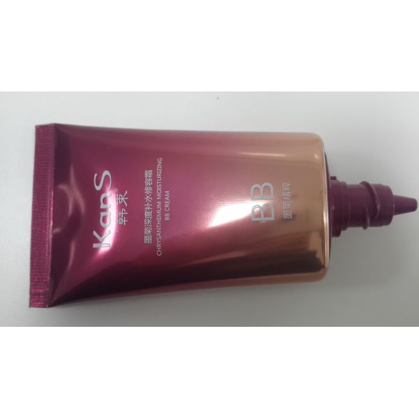 40ml Cosmetic Packaging Shiny Coating Aluminium Oval Tube With Cuspidal Shoulder Acrylic Cap