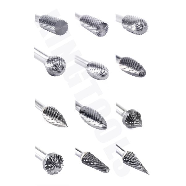 Free Sample Rotari Power Tool Parts 6mm Tree Shape Double Cut End Grinding Die Grinder Bits Tungsten Rotary File Carbide Burr