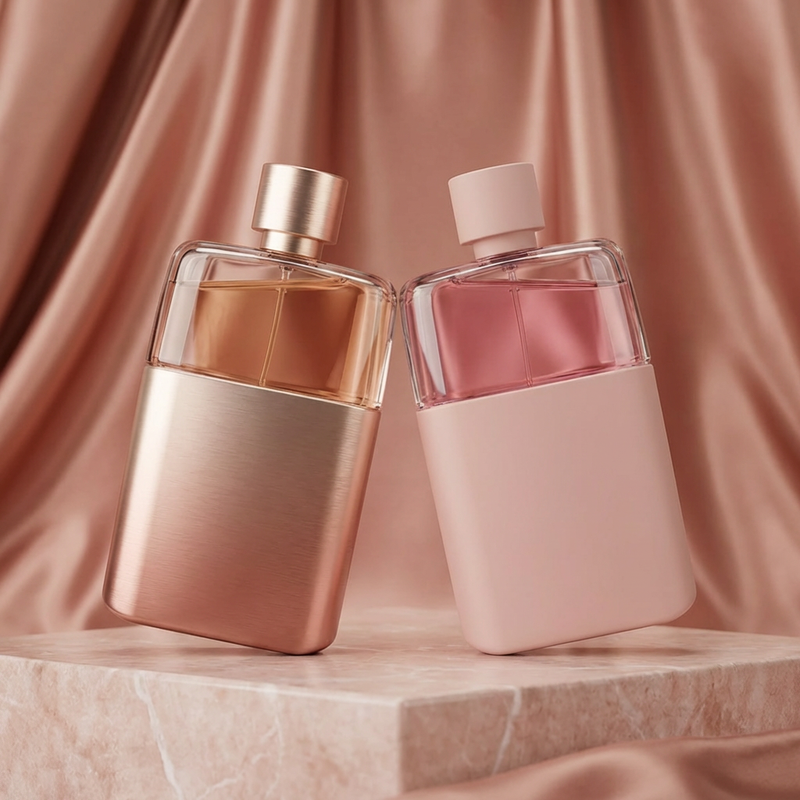 Anding Manufacturer Custom Printing 100ml Designer Flat Crimp Premium Refillable Spray Luxury Empty Glass Perfume Bottle