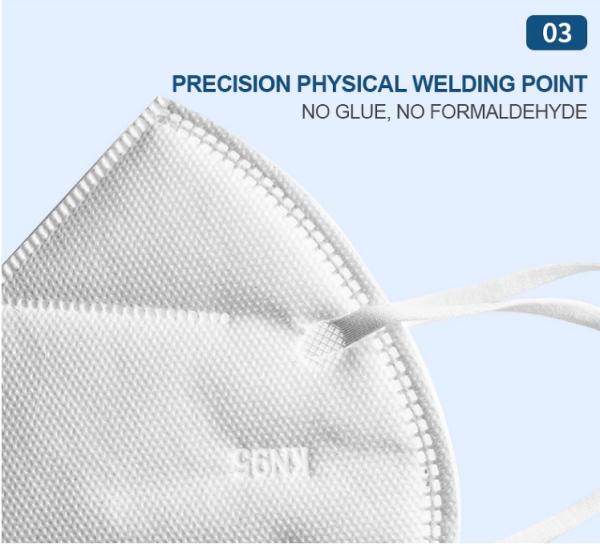 Non-woven Fabric KN95 face mask  FFP2 disposable respirator anti dust face mask White 5 layers KN95 Face Mask