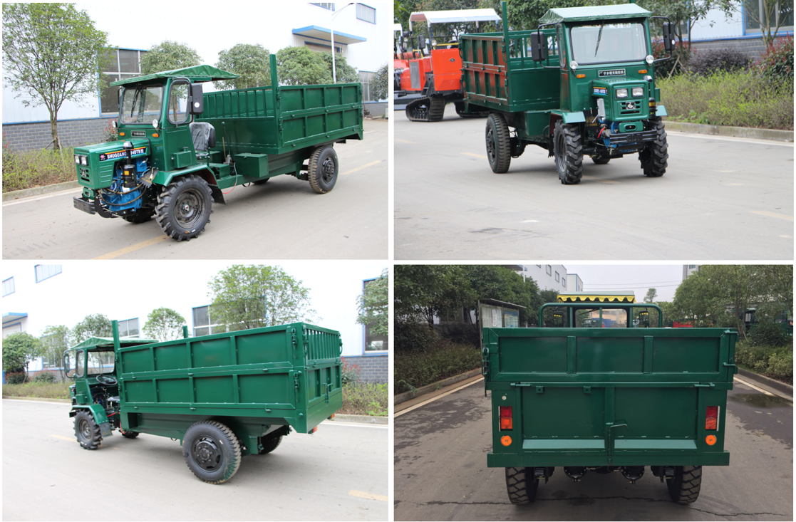 Green Color Mini Off Road Dump Truck 13.2kw FWD/4WD Drive Model Easy Operation