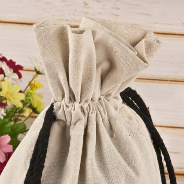 Handled Reusable Cotton Shopping Bags Gift Jute Small Cotton Drawstring Bags