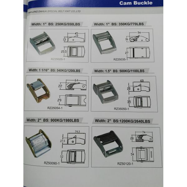 2 Inch Zinc Cam Buckle Ratchet Strap Parts , Breaking Strength 2500 Lbs