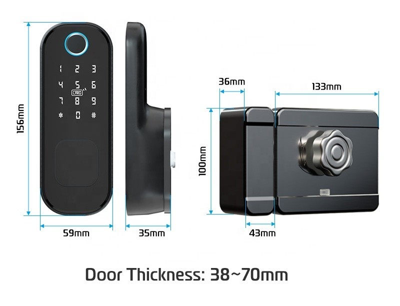 Замки оправы Deadbolt 12V кнопочной панели Keyless дома WiFi электрические