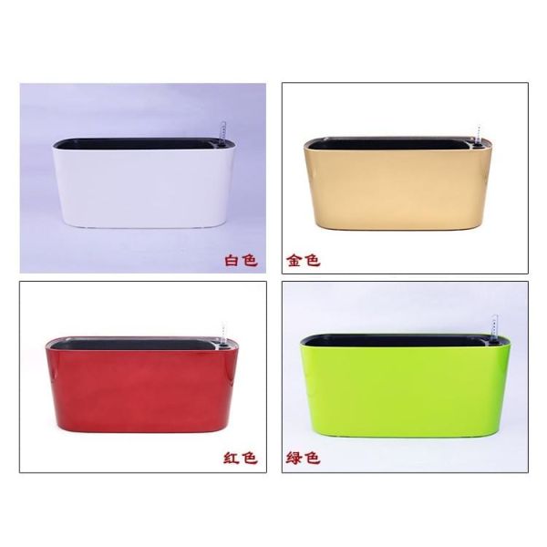 Metal Color Plastic Round Length 40cm Self Watering Houseplant Pots