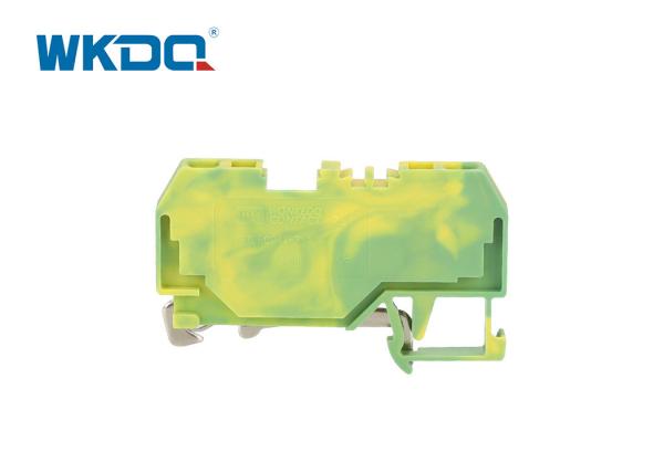 281-907 2 Conductors Grounding Spring Earth Terminal Blocks Screwless for Distribution Panel Nylon PA66 Green Color