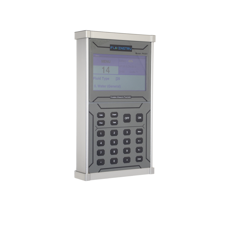 PH301 Portable Ultrasonic Flow Meter with Wireless Connectivity Remote Data Access and IP65 Transmitter for Industrial Process Control