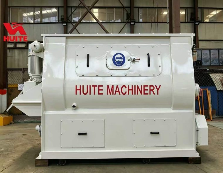 Square Twin Shaft Gravity Free Mortar Mixing Machine For Building Materials