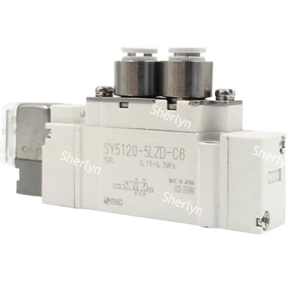 Body-ported Single Unit Design, Cv Value 0.19 For Small To Medium Bore Cylinder Drive, SMC SY3120-5LZD-C8 Φ8 Push-in Solenoid Valve, With LED Indicator, Surge Protection Circuit And Manual Overrid