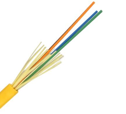 Yellow Fiber Optic Cable 14 Core tight buffer or loose tube indoor cable GJFJV-14B1 9/125